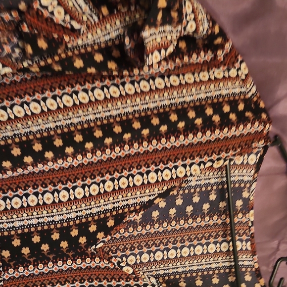 Striped Patterned Dress with Ruffle Detail - Picture 5 of 5